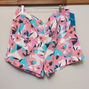 NWT Womens XL Columbia Floral Sandy River Shorts Regular Fit Active Nylon Dry 🩷